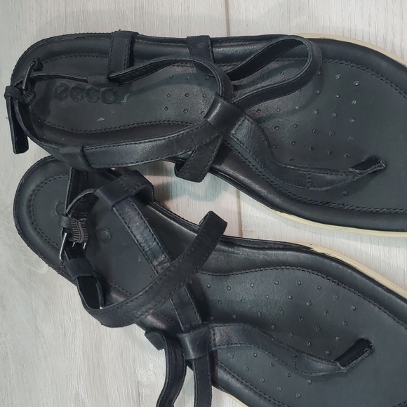 Ecco Womens Comfort Leather Thong Flip Flop Flats Sandals sz 40/9-9.5 - Picture 10 of 11